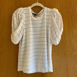 Generation Love puff sleeve perforated tee